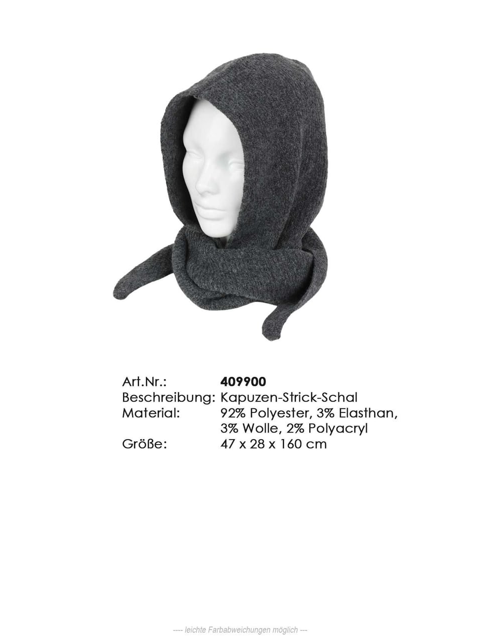InLinea Kapuzen-Strickschal Accessoires in Anthracit