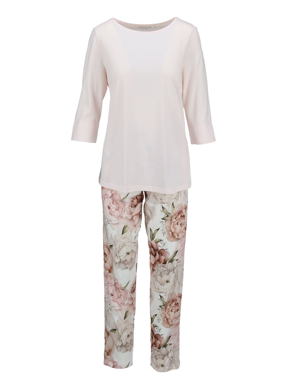 Ringella Pyjama mit 3/4 Arm und langer Hose puder Schlafanzug – Bild 1