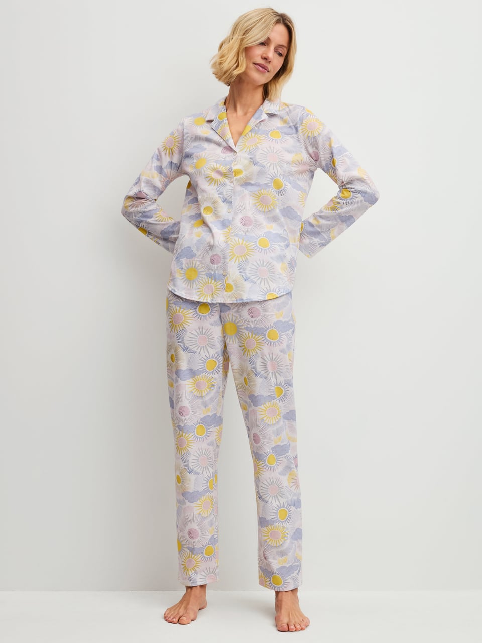 Calida DAMEN Pyjama Schlafanzug in Harmony Blue Print – Bild 1