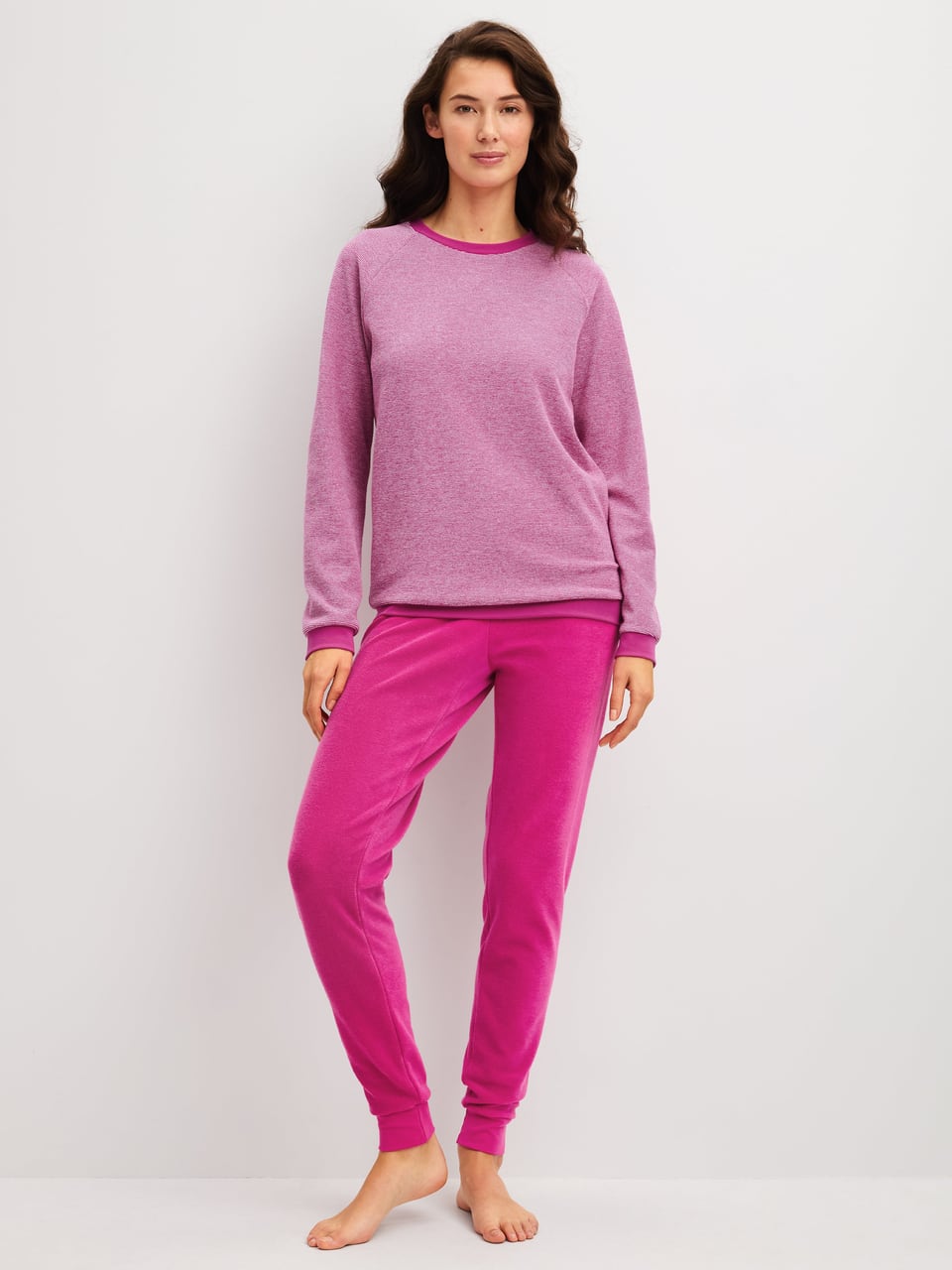 Calida DAMEN Pyjama mit Bündchen Schlafanzug in Very Berry – Bild 1