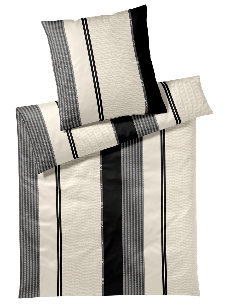 Elegante Herringbone Stripes 80/80 240/2 2 0 Bettwäsche Satin in Black
