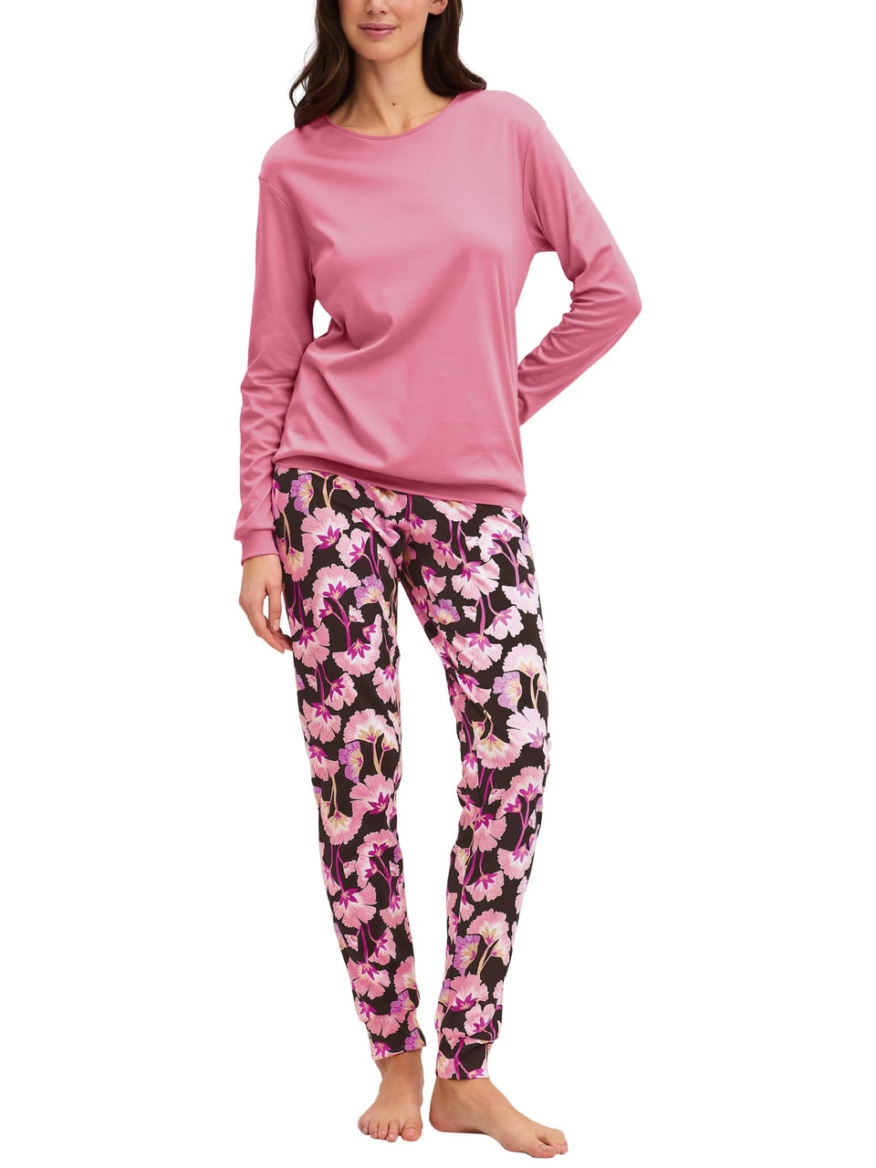 Calida DAMEN Pyjama mit Bündchen Schlafanzug in Light Melon – Bild 1