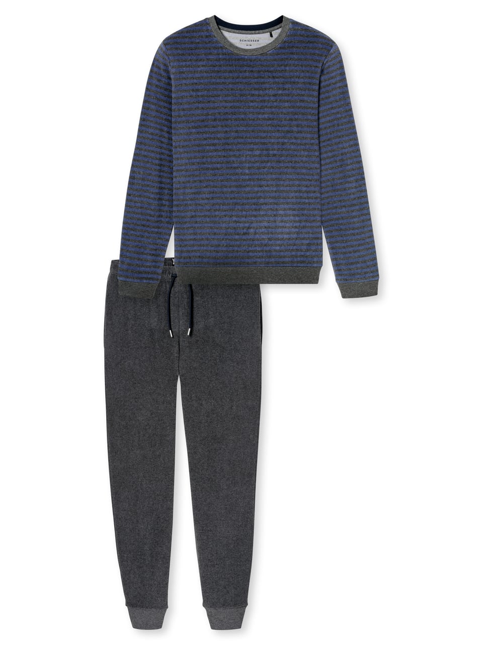 Schiesser Schlafanzug lang in Faded Denim – Bild 1