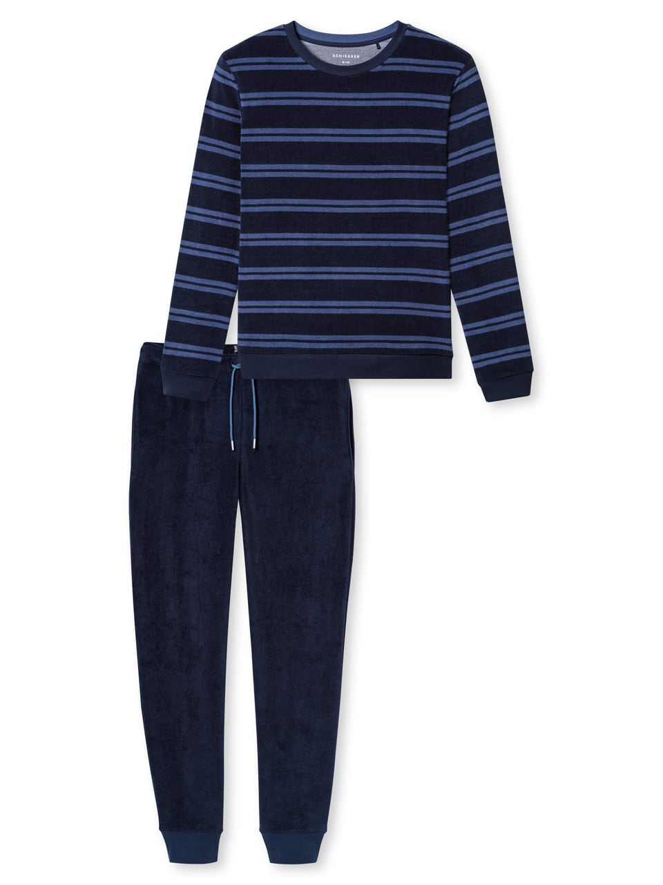 Schiesser Schlafanzug lang in Deep Sea Blue – Bild 1