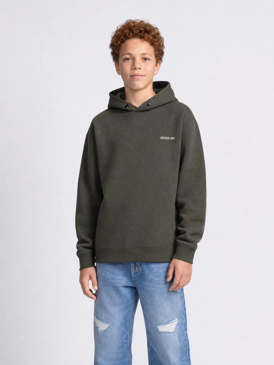 Petrol Industries Boys Sweater Hooded Beluga Oberteile in Beluga – Bild 1