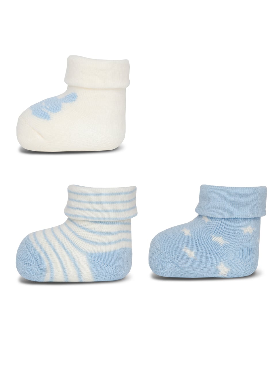 Ewers Strümpfe Babysocken 3er Pack Hase Ewie Strümpfe in Latte/Hellbleu – Bild 1