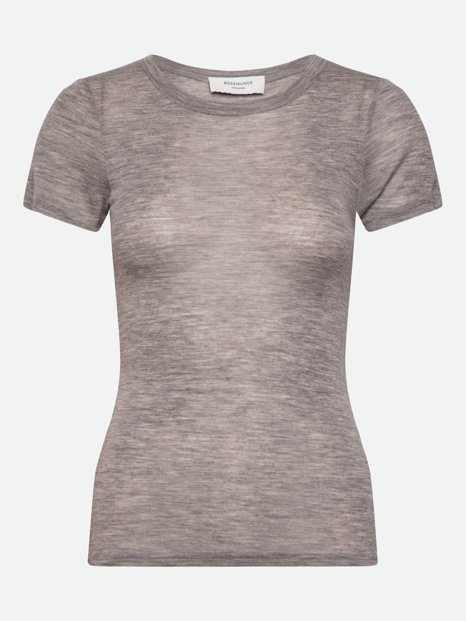 Rosemunde RWSara Cashmere Blend Capsleeve T-shirt in Light Grey Melange – Bild 1