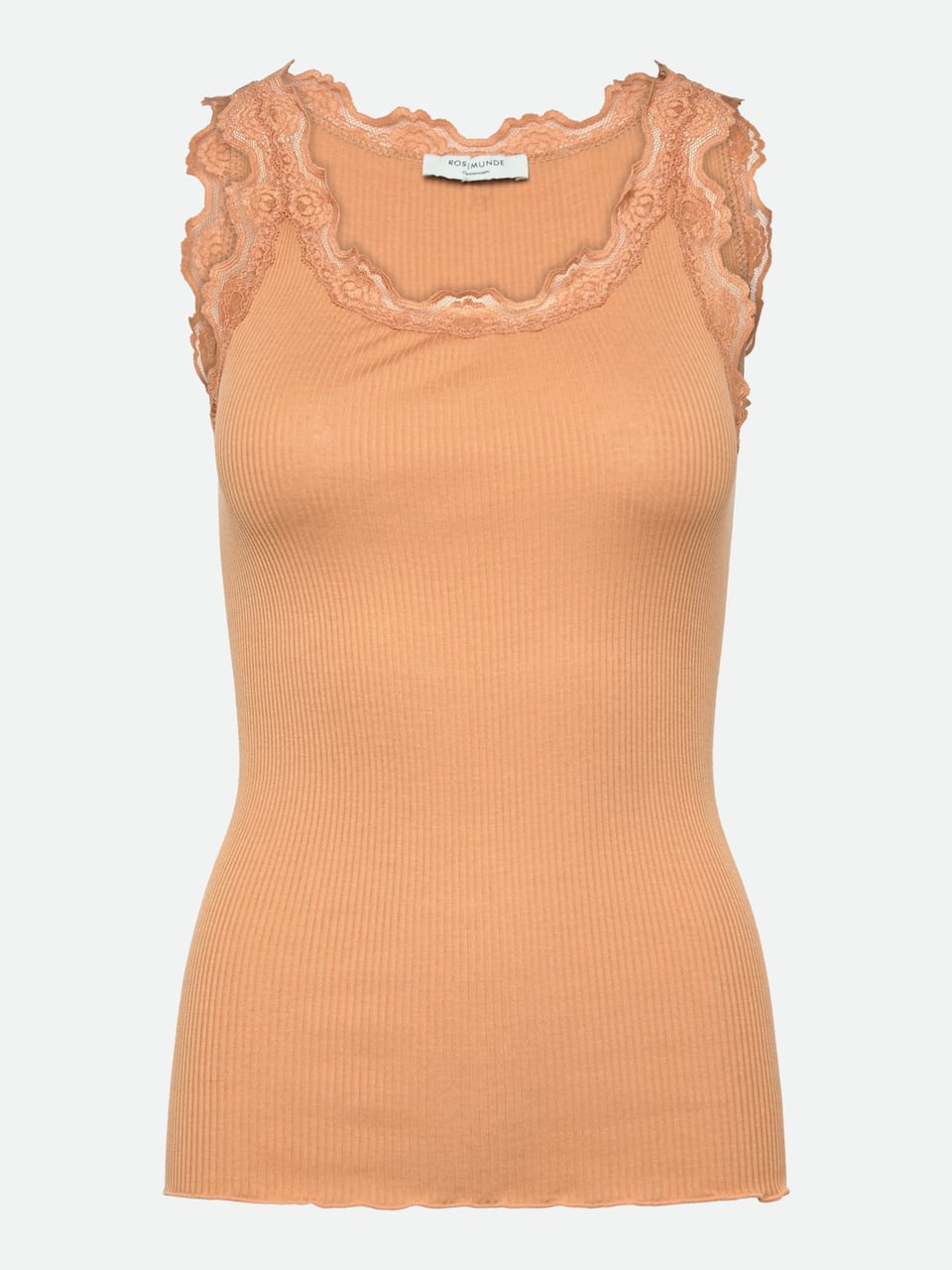 Rosemunde RWBabette Silk SL U-neck Long Lace Top in Doe – Bild 1