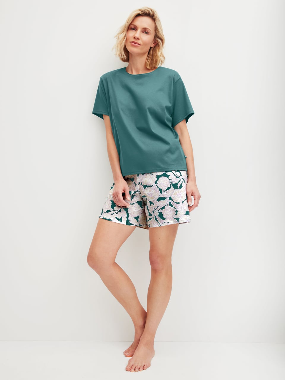 Calida DAMEN Pyjama kurz in North Sea Green – Bild 1