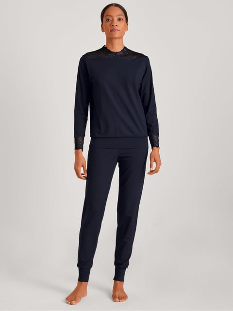 Calida DAMEN Pyjama mit Bündchen Schlafanzug