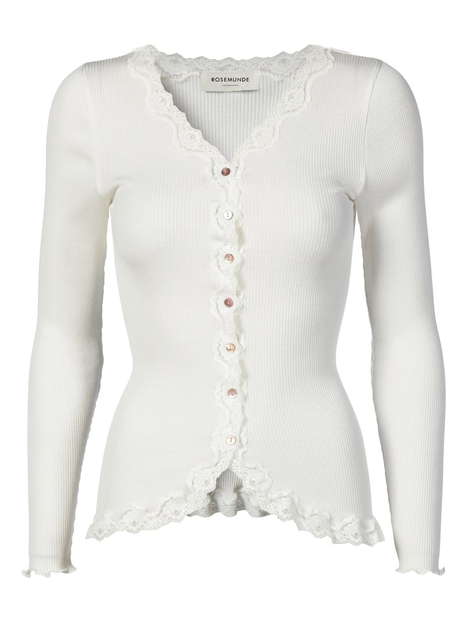Rosemunde Babette Silk cardigan w/ lace new white Oberteile in New White – Bild 1