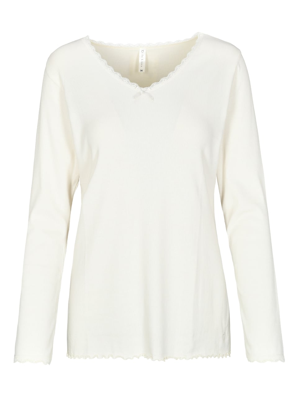 InLinea Da.-Shirt Premium Rib Schlafanzug in Cloud