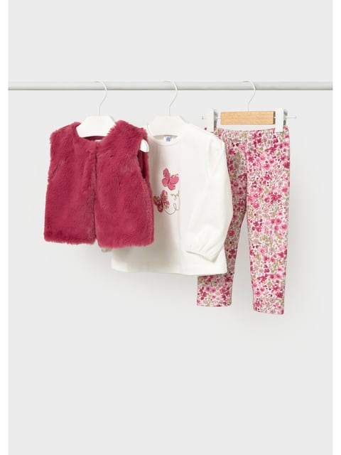Mayoral Set Leggings Fellweste Blüte