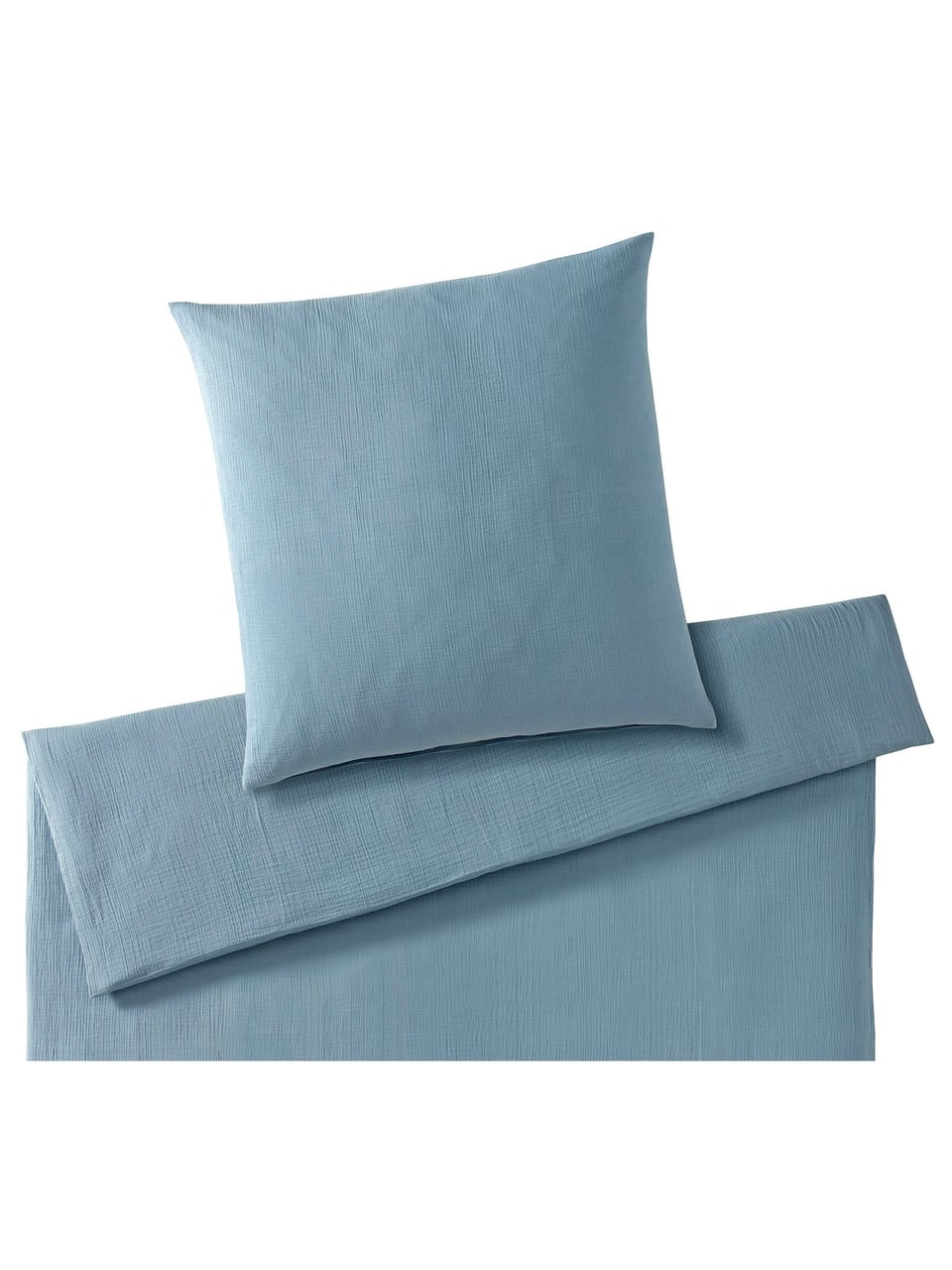 Elegante Smooth 80/80 240/2 2 0 Bettwäsche Renforce in Rauchblau – Bild 1