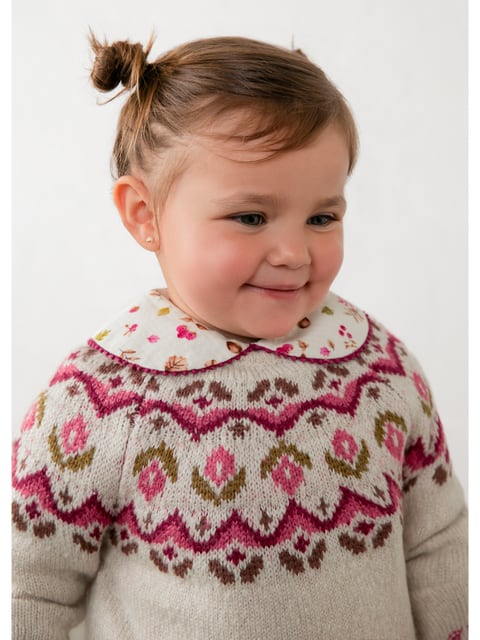 Mayoral Pullover jacquard Rohweiss