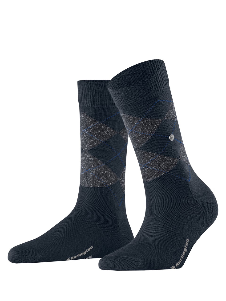 Burlington Marylebone Lurex SO Damensocken & Kniestrümpfe in Marine – Bild 1