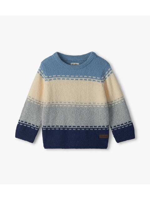 Hatley faded denim colourblock crew neck sweater Oberteile
