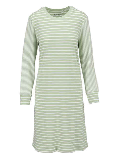 Ringella Geringeltes Sleepshirt mit Rundhalsausschnitt jade cream Nachthemden