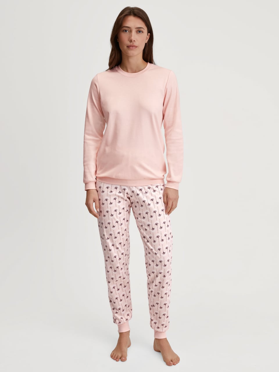 Calida DAMEN Pyjama mit Bündchen Schlafanzug in Pearl Blush – Bild 1