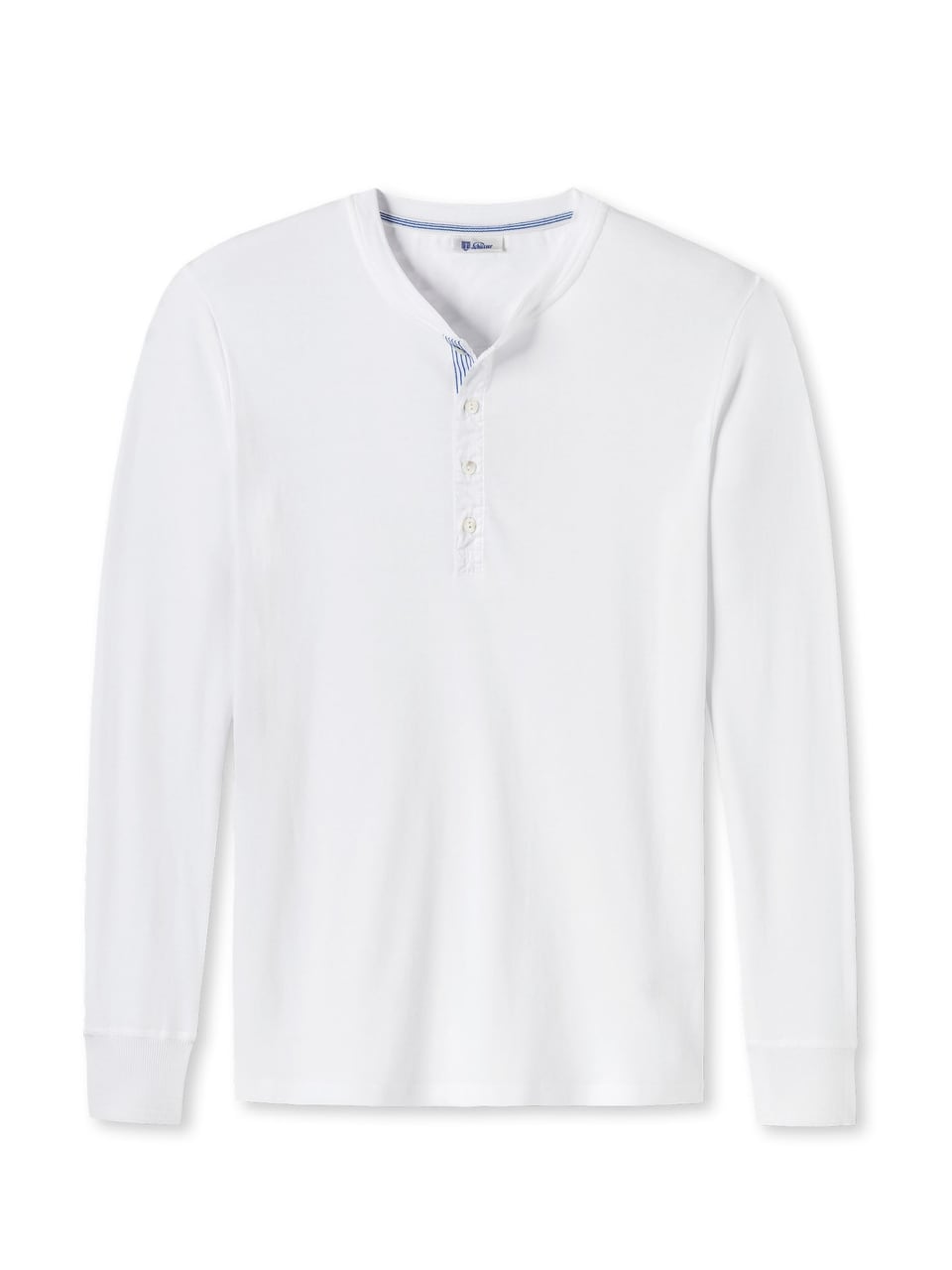 Schiesser Henley 1/1 - Karl-Heinz T-Shirt in Weiss – Bild 1