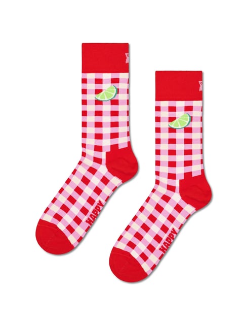 Happy Socks Gingham Lime Sock