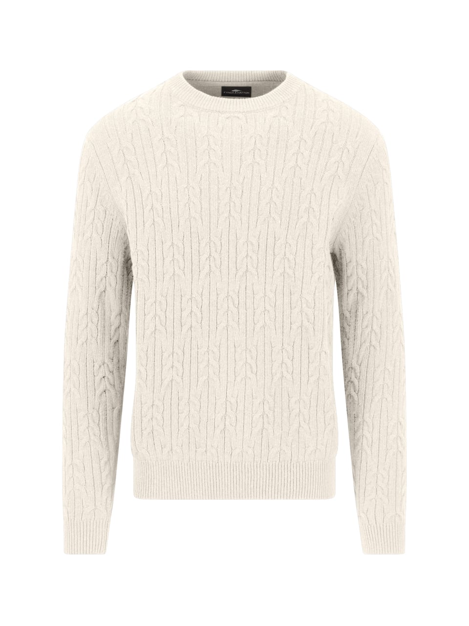 Fynch-Hatton O-Neck, Soft Knit Cable*RWS Pullover & Strickjacken in Snow White – Bild 1