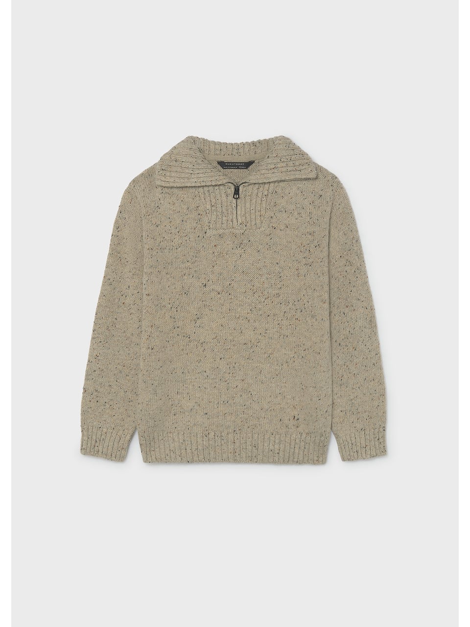 Mayoral Pullover Zip Taupe twee Oberteile in Topo Tweed – Bild 1