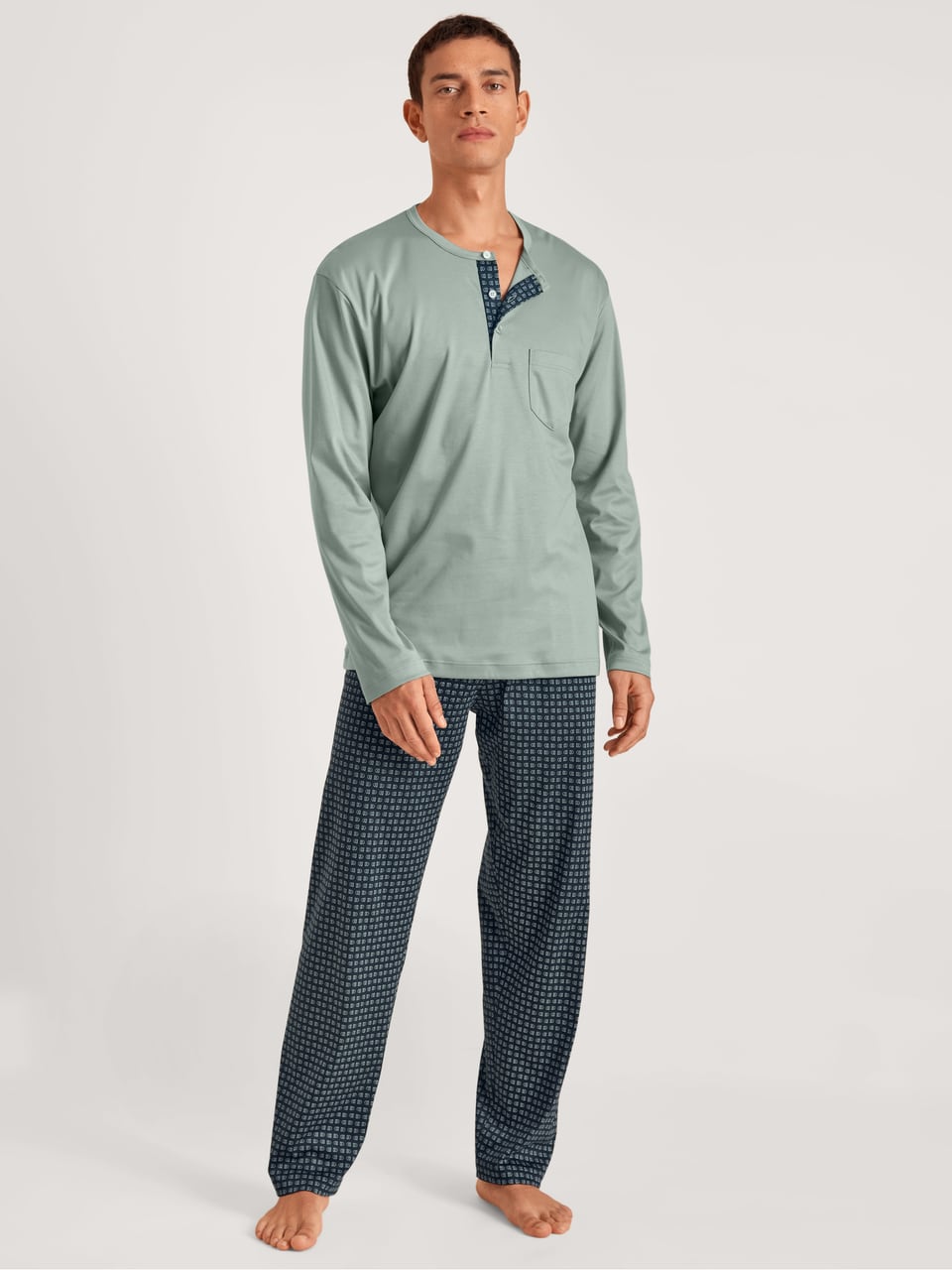 Calida HERREN Pyjama Schlafanzug in Slate Grey – Bild 1