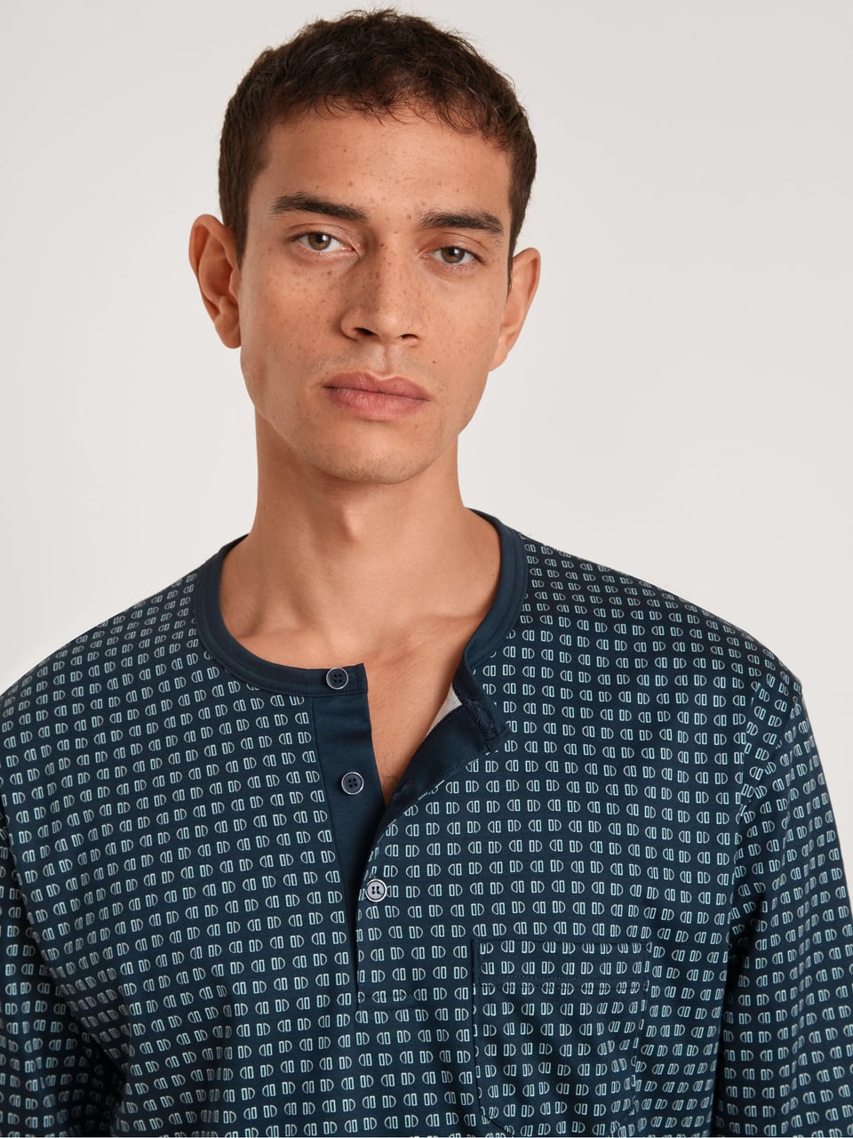 Calida HERREN Pyjama mit Bündchen Schlafanzug in Dark Sapphire – Bild 1