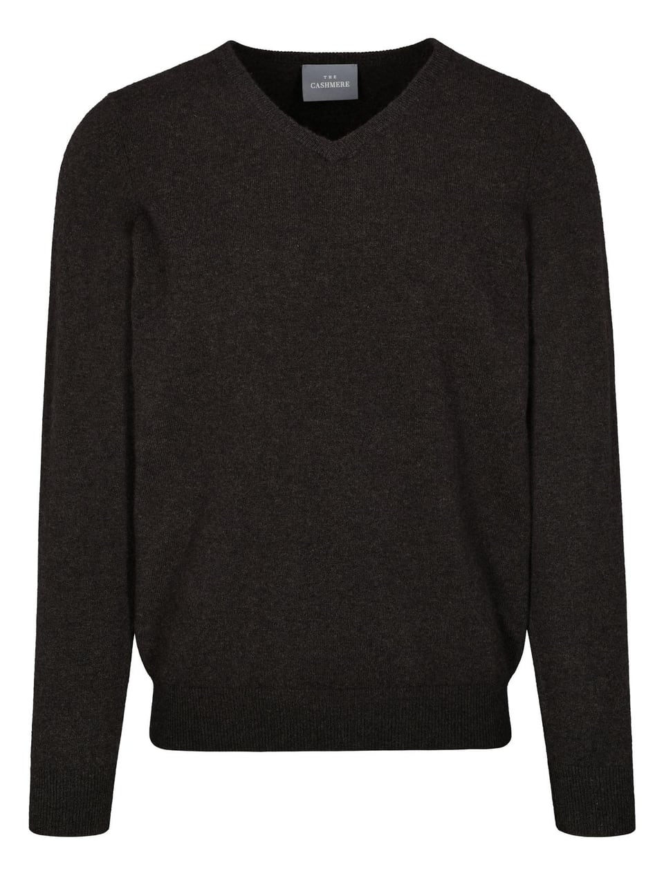 Commander Cashmere-Pullover mit V-Ausschnitt in Chocolate