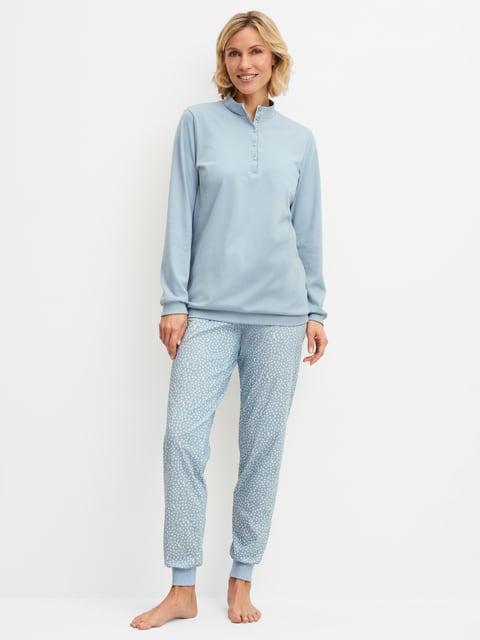Calida DAMEN Pyjama mit Bündchen Schlafanzug