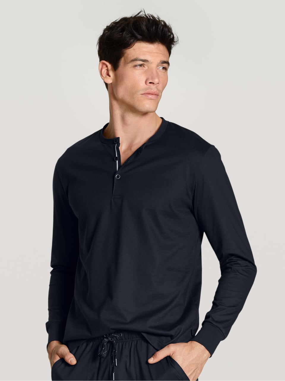 Calida HERREN Shirt langarm Nachtwäsche in Dark Sapphire – Bild 1
