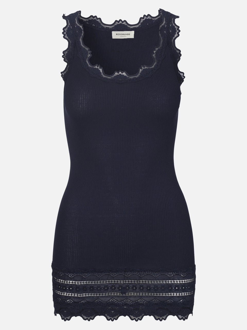 Rosemunde Silk top w/ lace (navy) Oberteile in Navy – Bild 1