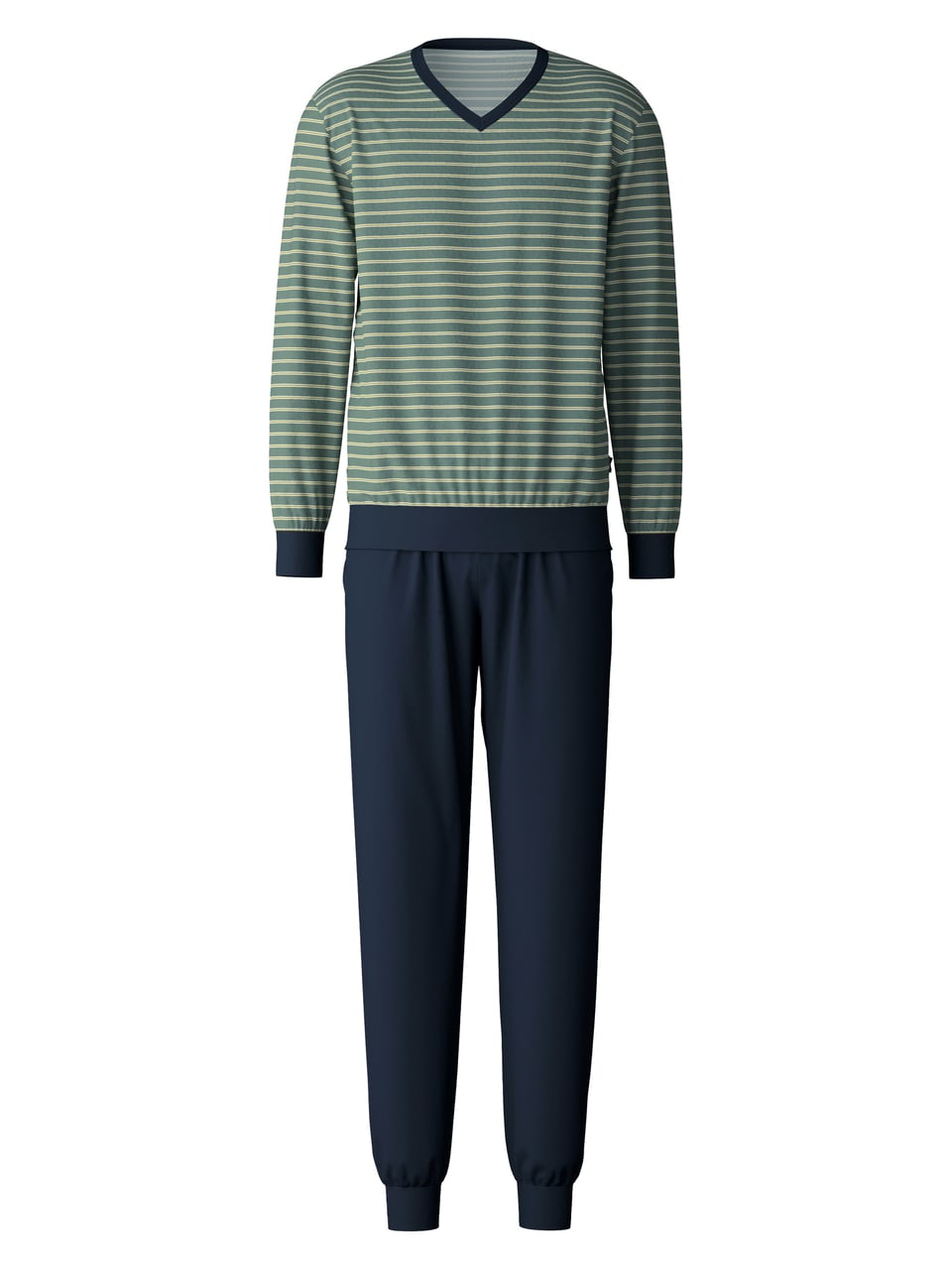 Calida HERREN Pyjama mit Bündchen Schlafanzug in Laurel Green