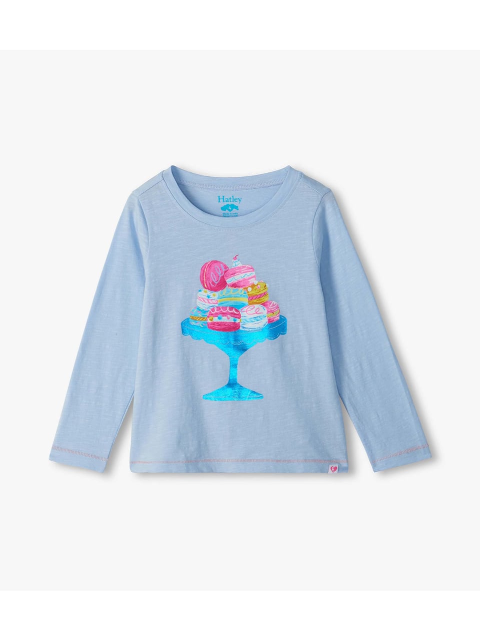 Hatley yummy macarons long sleeve graphic tee Oberteile in Kentucky Blue – Bild 1