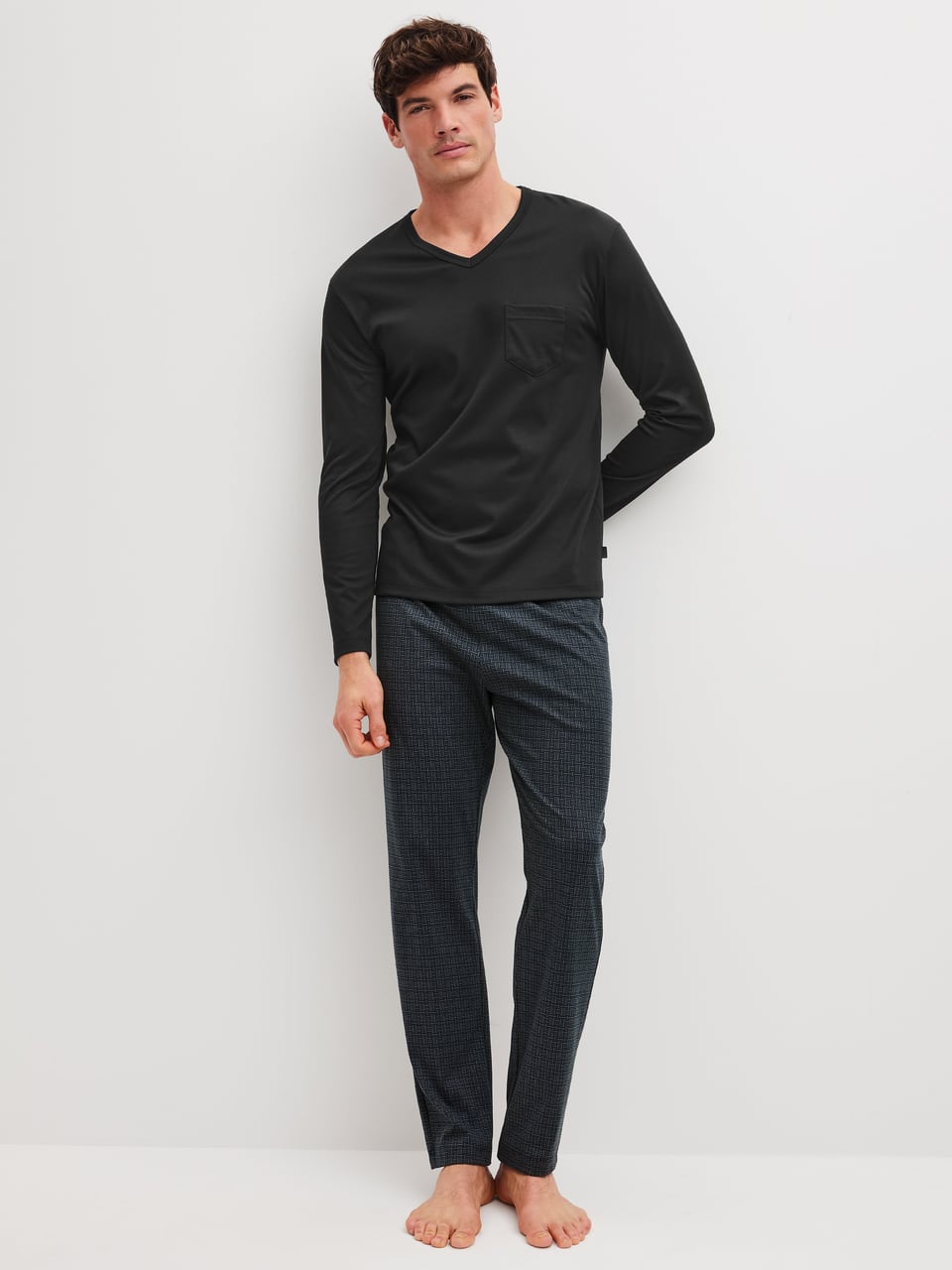 Calida HERREN Pyjama Schlafanzug in Schwarz – Bild 1