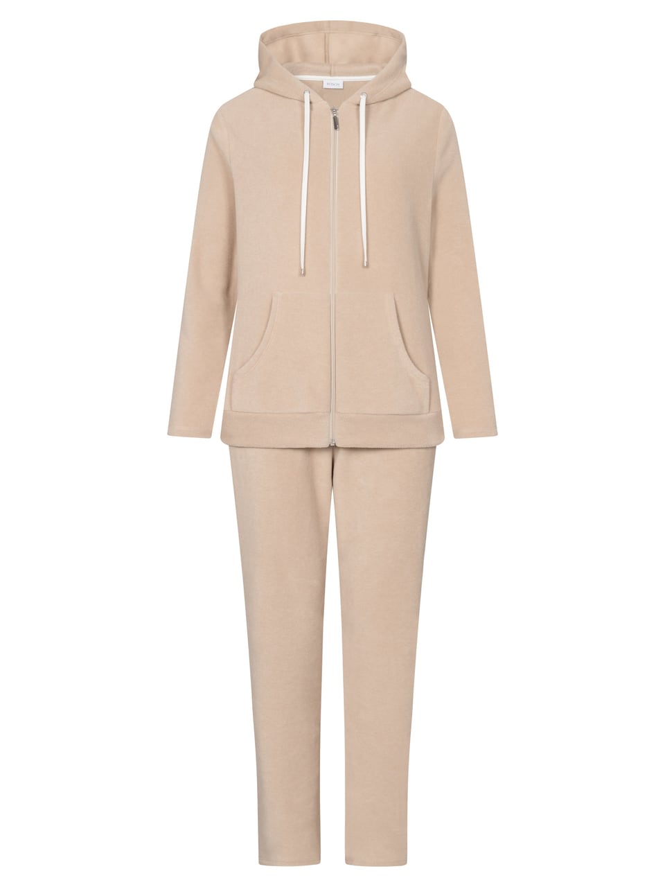 Rösch LS, 1/1 sleeve, pants 1/1, zipper, Homewear in Heather Nature – Bild 1