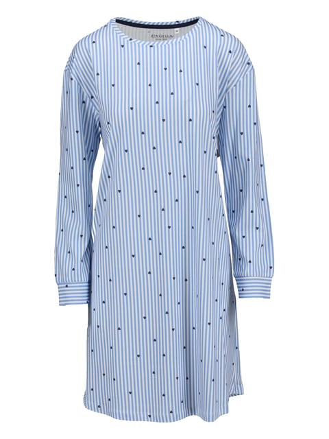 Ringella Sleepshirt mit Streifendessin und Herzen air blue Nachthemden
