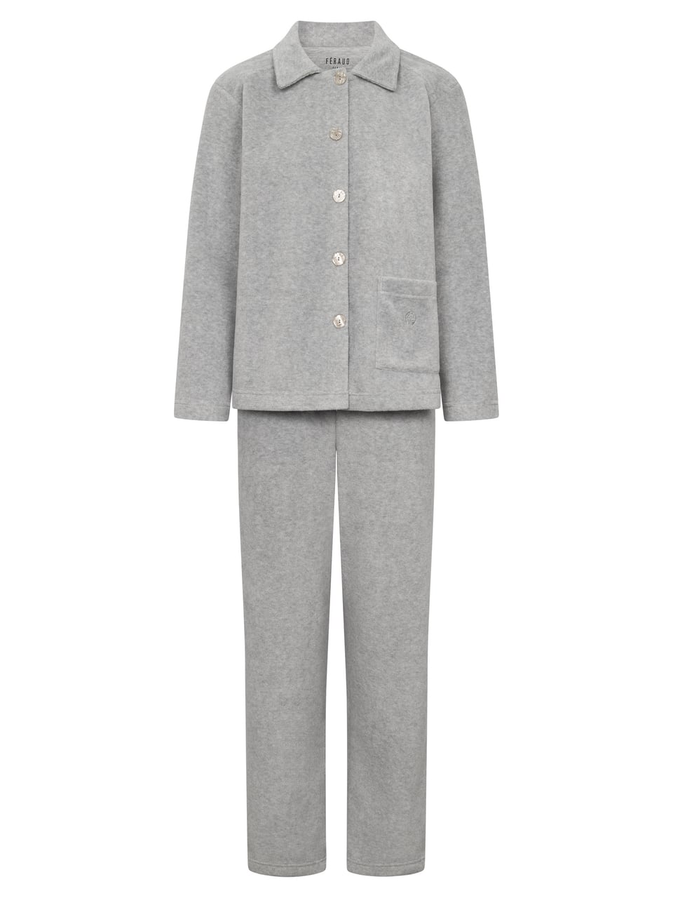 Feraud Ls, 1/1 sleeve, pants 1/1, button t Homewear in Heather Grey