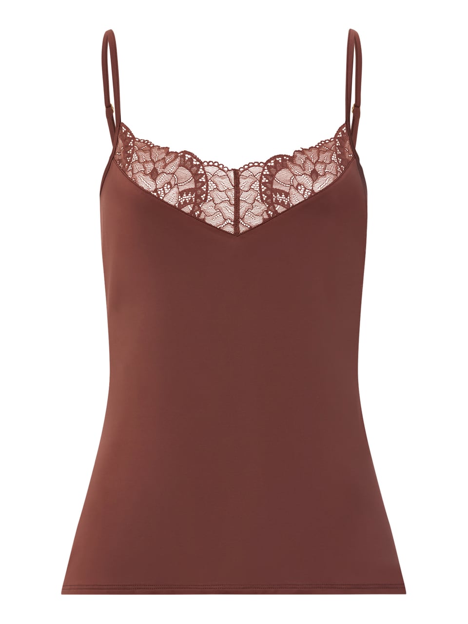 Hanro Spaghetti Top in Cinnamon