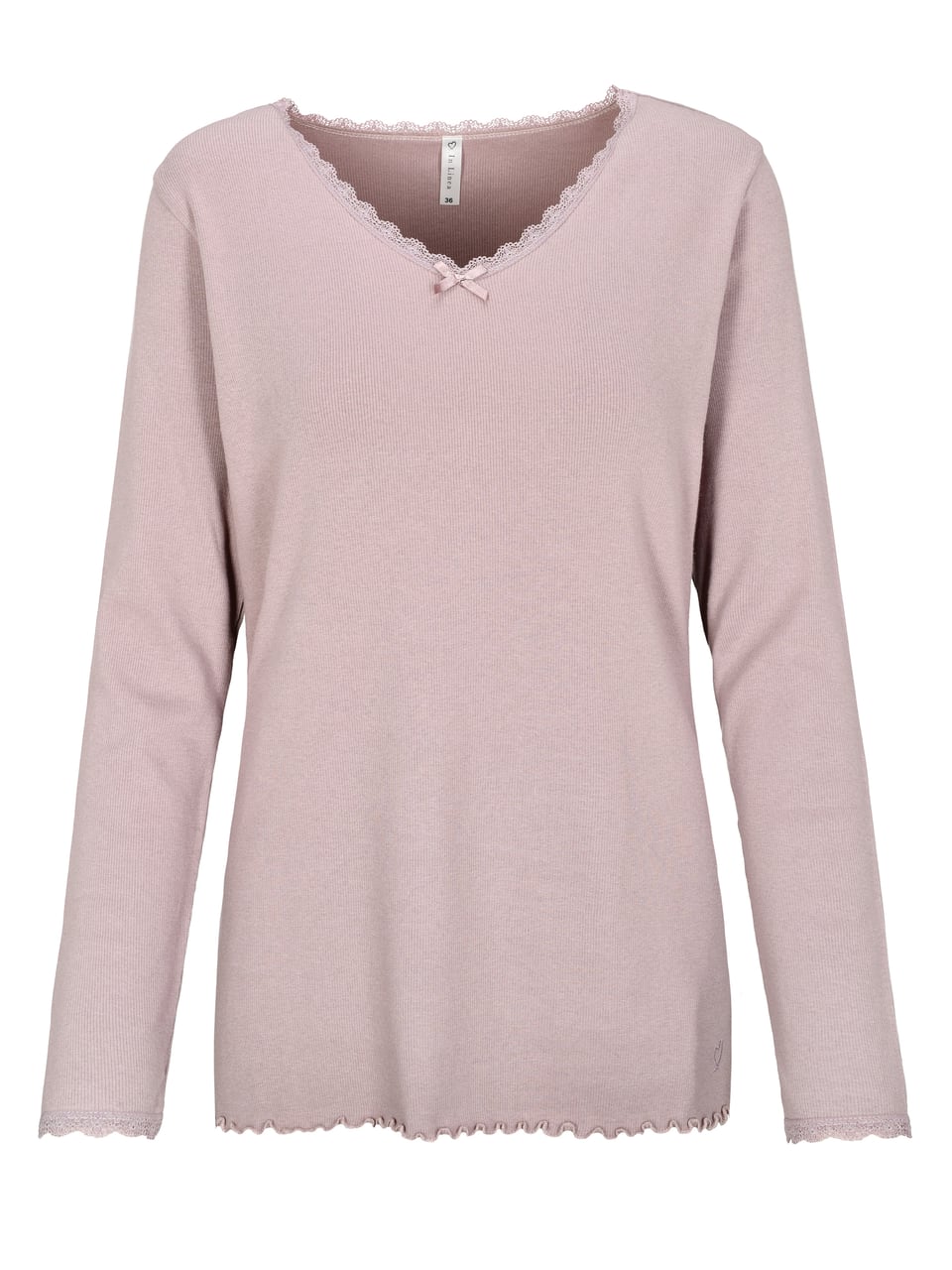 InLinea Da.-Shirt Premium Rib Schlafanzug in Truffle