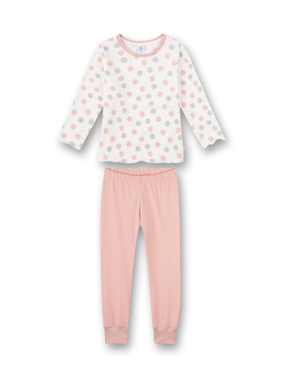 Sanetta Pyjama long allover Nachtwäsche in White Pebb – Bild 1
