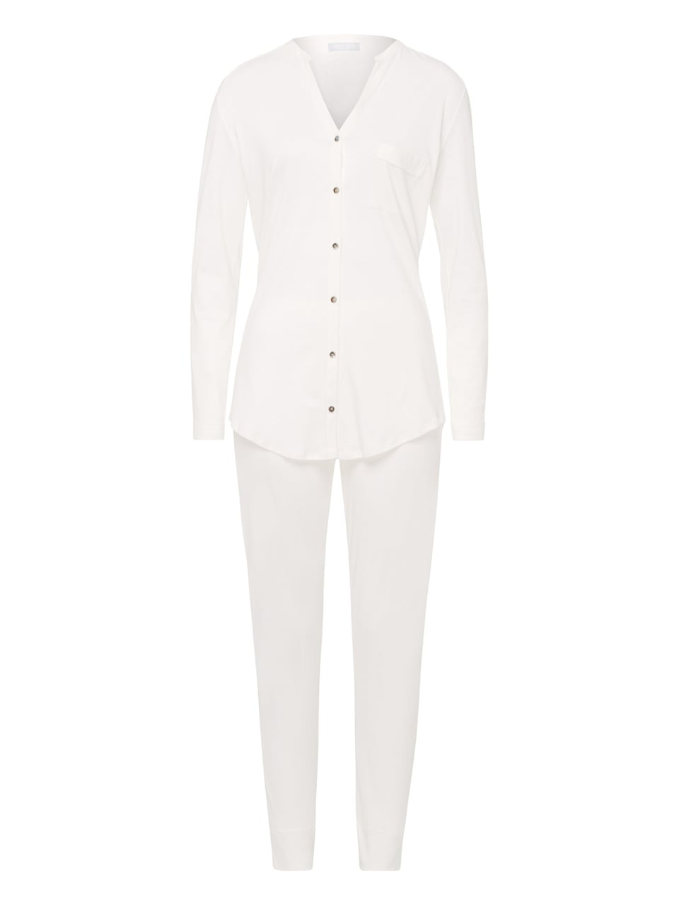 Hanro Pyjama 1/1 Arm Schlafanzug in Off White – Bild 1