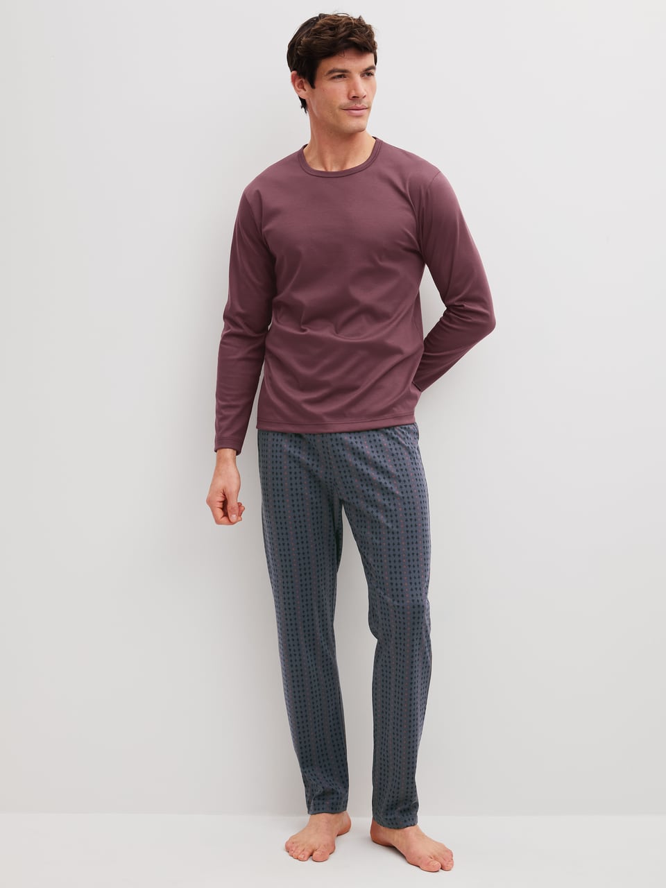 Calida HERREN Pyjama Schlafanzug in Mahogany Red