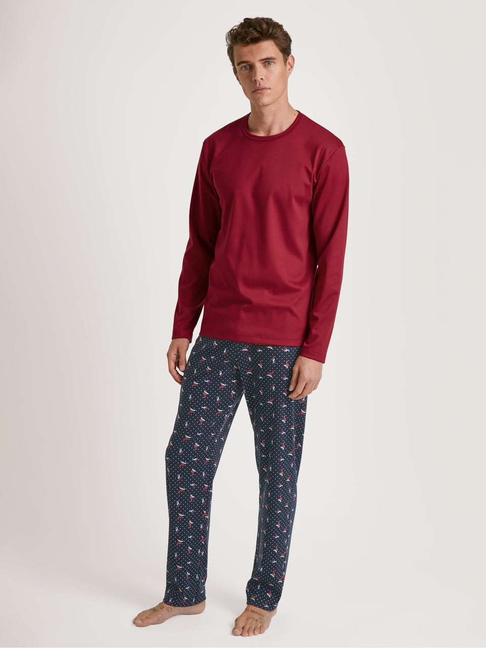 Calida HERREN Pyjama Schlafanzug in Rio Red – Bild 1