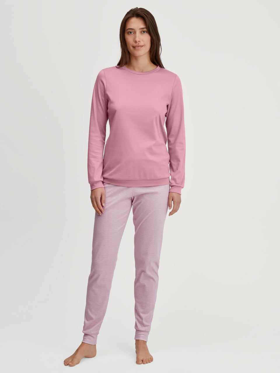 Calida DAMEN Pyjama mit Bündchen Schlafanzug in Lilas – Bild 1