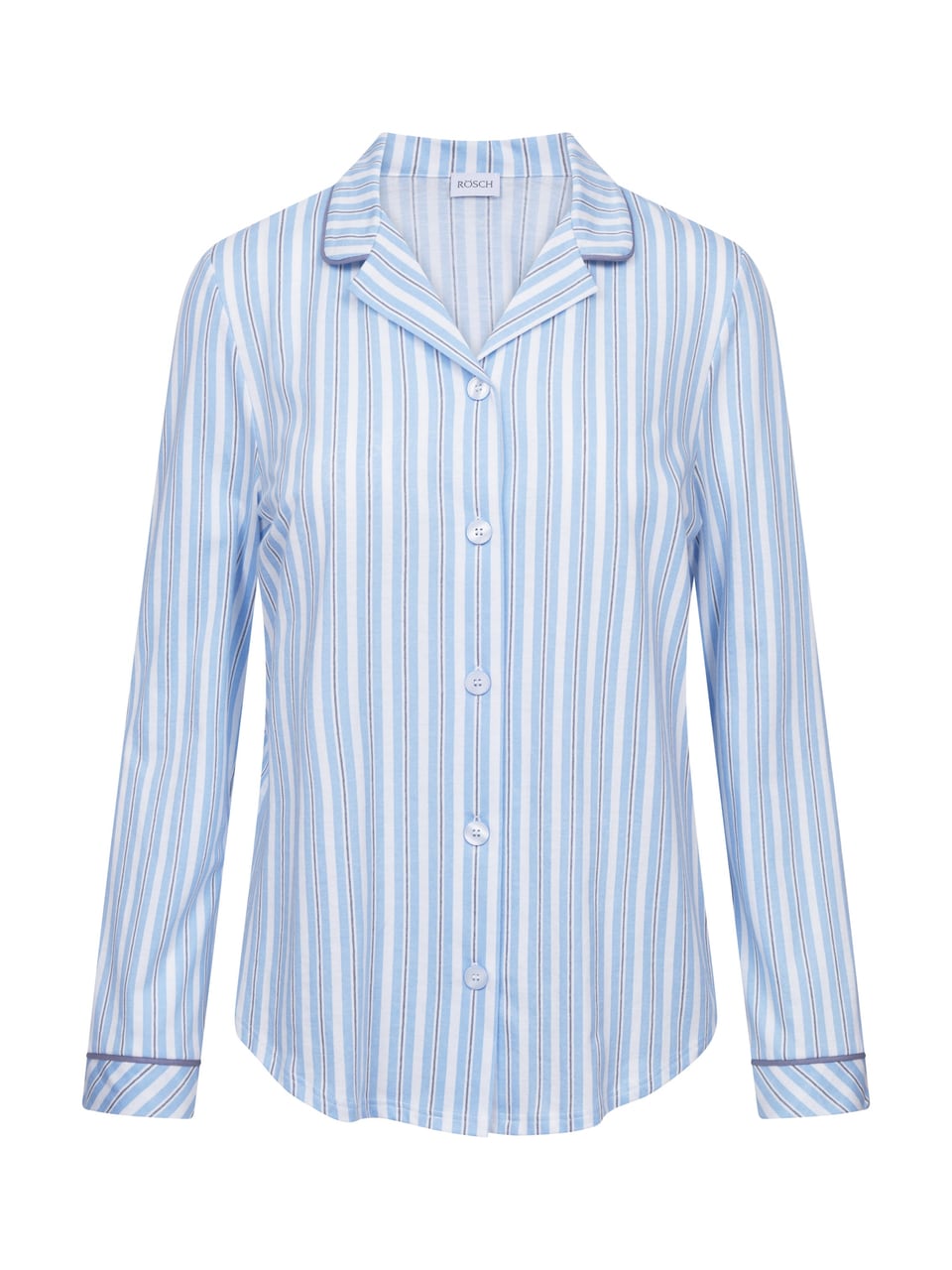Rösch Shirt, 1/1 sleeve, button through, Schlafanzug in Denim Stripes