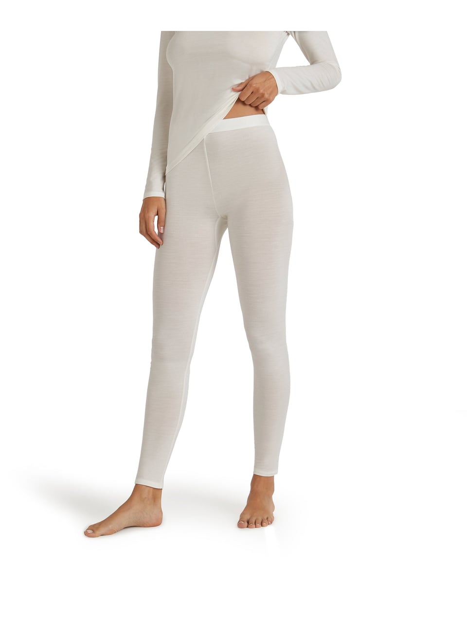 Falke UW Long Tights WO/CLY w Unterteile in Off-White – Bild 1