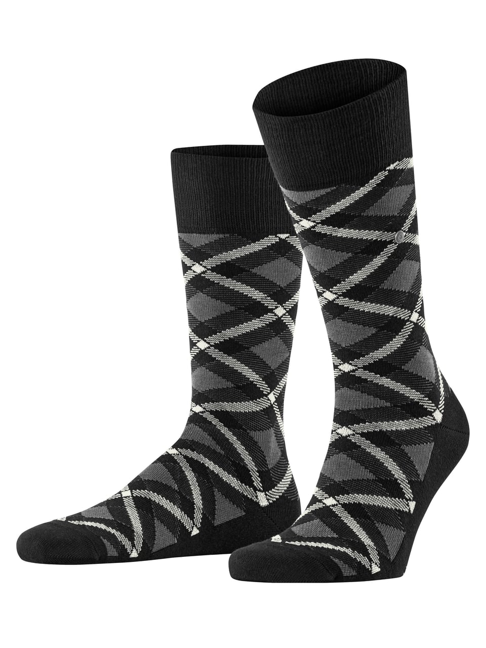 Burlington Tartan SO Herrensocken in Black – Bild 1