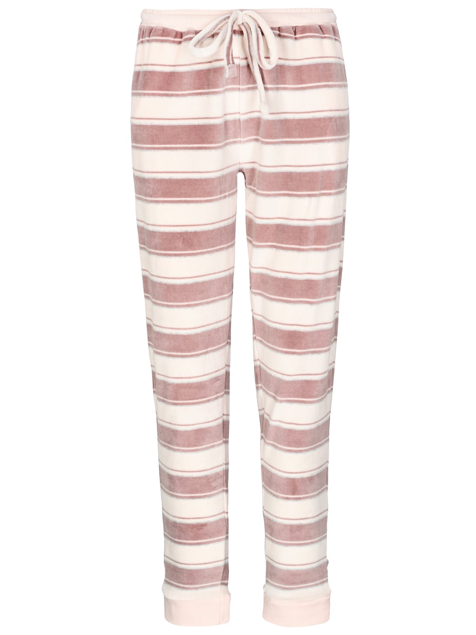 InLinea Da.-Pants Velours Schlafanzug in Truffle Stripe